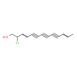 ChemSpider 2D Image | 2-Chloro-3,11-tridecadiene-5,7,9-triyn-1-ol | C13H11ClO