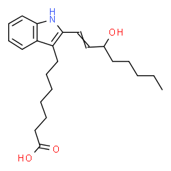 ChemSpider 2D Image | 7-[2-(3-Hydroxy-1-octen-1-yl)-1H-indol-3-yl]heptanoic acid | C23H33NO3