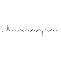 ChemSpider 2D Image | 12-Hydroxy-5,8,10,14-heptadecatetraenoic acid | C17H26O3