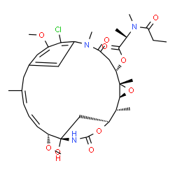 ChemSpider 2D Image | (1S,2R,3S,5S,6S,16Z,18Z,20R,21S)-11-Chloro-21-hydroxy-12,20-dimethoxy-2,5,9,16-tetramethyl-8,23-dioxo-4,24-dioxa-9,22-diazatetracyclo[19.3.1.1~10,14~.0~3,5~]hexacosa-10(26),11,13,16,18-pentaen-6-yl (2
S)-2-[methyl(propionyl)amino]propanoate | C35H48ClN3O10