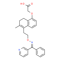ChemSpider 2D Image | ({6-Methyl-5-[2-({(Z)-[phenyl(3-pyridinyl)methylene]amino}oxy)ethyl]-7,8-dihydro-1-naphthalenyl}oxy)acetic acid | C27H26N2O4