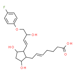 ChemSpider 2D Image | (5E)-7-{2-[(1E)-4-(4-Fluorophenoxy)-3-hydroxy-1-buten-1-yl]-3,5-dihydroxycyclopentyl}-5-heptenoic acid | C22H29FO6