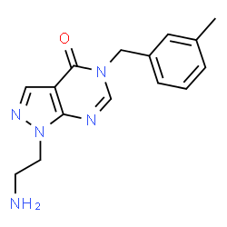 ChemSpider 2D Image | 1-(2-Aminoethyl)-5-(3-methylbenzyl)-1,5-dihydro-4H-pyrazolo[3,4-d]pyrimidin-4-one | C15H17N5O