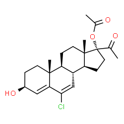 ChemSpider 2D Image | 3Î²-Hydroxychlormadinone acetate | C23H31ClO4