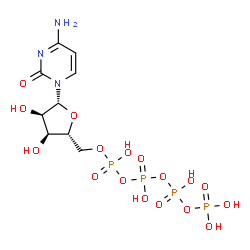 ChemSpider 2D Image | 5'-O-{Hydroxy[(hydroxy{[hydroxy(phosphonooxy)phosphoryl]oxy}phosphoryl)oxy]phosphoryl}cytidine | C9H17N3O17P4