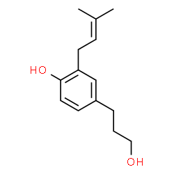 ChemSpider 2D Image | 4-Hydroxy-3-(3-methyl-2-butenyl)benzenepropanol | C14H20O2