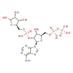 ChemSpider 2D Image | {(2R,3R,4R,5R)-5-(6-Amino-9H-purin-9-yl)-3-hydroxy-4-[(hydroxy{[(2R,3S,4R)-3,4,5-trihydroxytetrahydro-2-furanyl]methoxy}phosphoryl)oxy]tetrahydro-2-furanyl}methyl trihydrogen diphosphate (non-preferre
d name) | C15H24N5O17P3