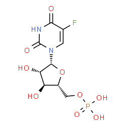 ChemSpider 2D Image | 5-Fluoro-1-(5-O-phosphono-beta-D-arabinofuranosyl)-2,4(1H,3H)-pyrimidinedione | C9H12FN2O9P