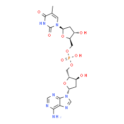 ChemSpider 2D Image | [(2R,3S,5R)-5-(6-Amino-9H-purin-9-yl)-3-hydroxytetrahydro-2-furanyl]methyl [(2R,3S,5R)-3-hydroxy-5-(5-methyl-2,4-dioxo-3,4-dihydro-1(2H)-pyrimidinyl)tetrahydro-2-furanyl]methyl hydrogen phosphate (non
-preferred name) | C20H26N7O10P