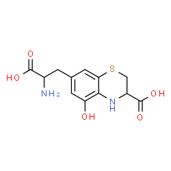 ChemSpider 2D Image | 7-(2-Amino-2-carboxyethyl)-5-hydroxy-3,4-dihydro-2H-1,4-benzothiazine-3-carboxylic acid | C12H14N2O5S