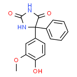 ChemSpider 2D Image | 5-(4-Hydroxy-3-methoxyphenyl)-5-phenyl-2,4-imidazolidinedione | C16H14N2O4