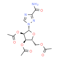 ChemSpider 2D Image | 1-(2,3,5-Tri-O-acetyl-Î²-D-ribofuranosyl)-1H-1,2,4-triazole-3-carboxamide | C14H18N4O8