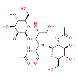 ChemSpider 2D Image | 2-Acetamido-2-deoxy-beta-D-glucopyranosyl-(1->3)-[beta-D-mannopyranosyl-(1->4)]-2-acetamido-2-deoxy-D-glucose | C22H38N2O16