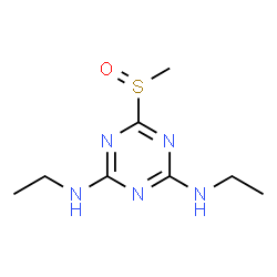 ChemSpider 2D Image | N,N'-Diethyl-6-(methylsulfinyl)-1,3,5-triazine-2,4-diamine | C8H15N5OS