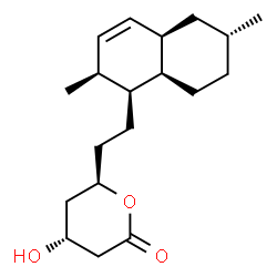 ChemSpider 2D Image | (4R,6R)-6-{2-[(1S,2S,4aR,6R,8aR)-2,6-Dimethyl-1,2,4a,5,6,7,8,8a-octahydro-1-naphthalenyl]ethyl}-4-hydroxytetrahydro-2H-pyran-2-one | C19H30O3