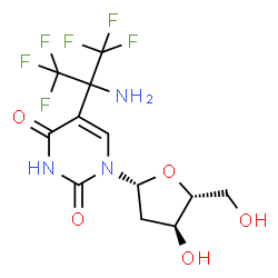 ChemSpider 2D Image | 5-(2-Amino-1,1,1,3,3,3-hexafluoro-2-propanyl)-2'-deoxyuridine | C12H13F6N3O5