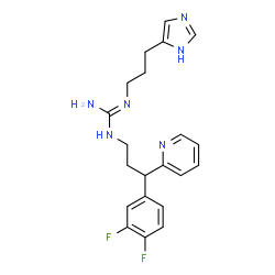 ChemSpider 2D Image | 1-[3-(3,4-Difluorophenyl)-3-(2-pyridinyl)propyl]-2-[3-(1H-imidazol-5-yl)propyl]guanidine | C21H24F2N6