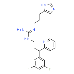 ChemSpider 2D Image | 1-[3-(3,5-Difluorophenyl)-3-(2-pyridinyl)propyl]-2-[3-(1H-imidazol-5-yl)propyl]guanidine | C21H24F2N6