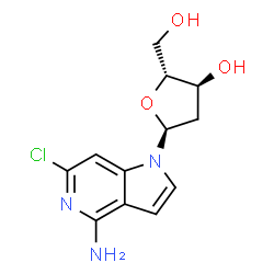 ChemSpider 2D Image | 6-Chloro-1-(2-deoxy-alpha-D-erythro-pentofuranosyl)-1H-pyrrolo[3,2-c]pyridin-4-amine | C12H14ClN3O3