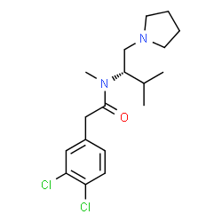 ChemSpider 2D Image | 2-(3,4-Dichlorophenyl)-N-methyl-N-[(2S)-3-methyl-1-(1-pyrrolidinyl)-2-butanyl]acetamide | C18H26Cl2N2O
