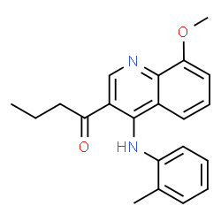 ChemSpider 2D Image | 1-(8-Methoxy-4-(o-tolylamino)quinolin-3-yl)butan-1-one | C21H22N2O2