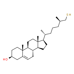 ChemSpider 2D Image | (3beta,25R)-26-Sulfanylcholest-5-en-3-ol | C27H46OS