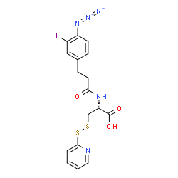 ChemSpider 2D Image | N-[3-(4-Azido-3-iodophenyl)propanoyl]-3-(2-pyridinyldisulfanyl)-L-alanine | C17H17IN5O3S2