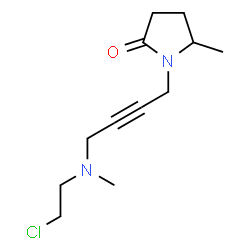 ChemSpider 2D Image | N-(4-((2-Chloroethyl)methylamino)-2-butynyl)-5-methyl-2-pyrrolidone | C12H19ClN2O