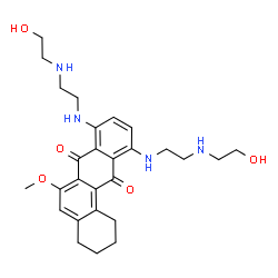 ChemSpider 2D Image | 8,11-Bis({2-[(2-hydroxyethyl)amino]ethyl}amino)-6-methoxy-1,2,3,4-tetrahydro-7,12-tetraphenedione | C27H36N4O5