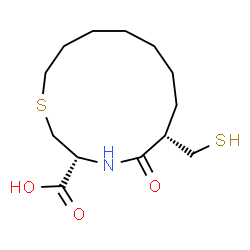 ChemSpider 2D Image | (3R,6S)-5-Oxo-6-(sulfanylmethyl)-1-thia-4-azacyclotridecane-3-carboxylic acid | C13H23NO3S2