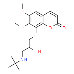 ChemSpider 2D Image | 8-[3-(tert-Butylamino)-2-hydroxypropoxy]-6,7-dimethoxy-2H-chromen-2-one | C18H25NO6