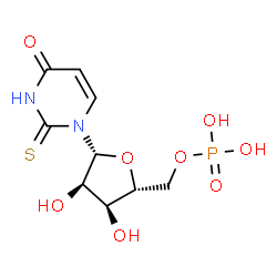 ChemSpider 2D Image | 1-(beta-D-ribofuranosyl)-2-thio-uracil-5'-phosphate | C9H13N2O8PS