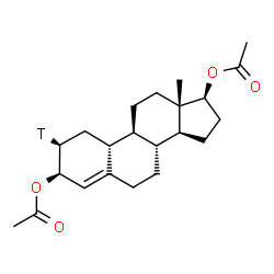 ChemSpider 2D Image | (2S,3alpha,17beta)-(2-~3~H_1_)Estr-4-ene-3,17-diyl diacetate | C22H31TO4