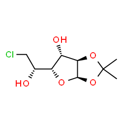 ChemSpider 2D Image | 6-Chloro-6-deoxy-1,2-O-isopropylidene-alpha-D-glucofuranose | C9H15ClO5