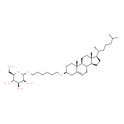 ChemSpider 2D Image | 6-[(3beta)-Cholest-5-en-3-yloxy]hexyl 6-amino-6-deoxy-1-thio-alpha-D-mannopyranoside | C39H69NO5S