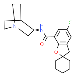 ChemSpider 2D Image | N-[(3S)-1-Azabicyclo[2.2.2]oct-3-yl]-5-chloro-3H-spiro[1-benzofuran-2,1'-cyclohexane]-7-carboxamide | C21H27ClN2O2