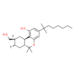 ChemSpider 2D Image | (6aR,8S,9S,10aR)-9-(Hydroxymethyl)-6,6-dimethyl-3-(2-methyl-2-octanyl)(8,9-~3~H_2_)-6a,7,8,9,10,10a-hexahydro-6H-benzo[c]chromen-1-ol | C25H38T2O3