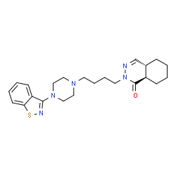ChemSpider 2D Image | (4aR,8aR)-2-{4-[4-(1,2-Benzothiazol-3-yl)-1-piperazinyl]butyl}-4a,5,6,7,8,8a-hexahydro-1(2H)-phthalazinone | C23H31N5OS