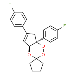 ChemSpider 2D Image | (4a'S,7a'S)-6',7a'-Bis(4-fluorophenyl)-7',7a'-dihydro-4a'H-spiro[cyclopentane-1,3'-cyclopenta[e][1,2,4]trioxine] | C22H20F2O3