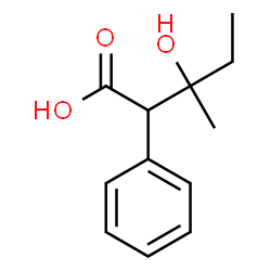 ChemSpider 2D Image | 3-Hydroxy-3-methyl-2-phenylpentanoic acid | C12H16O3