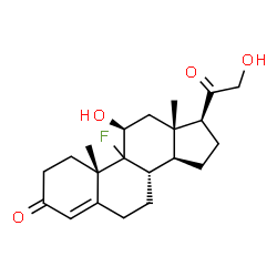 ChemSpider 2D Image | (9xi,11beta)-9-Fluoro-11,21-dihydroxypregn-4-ene-3,20-dione | C21H29FO4