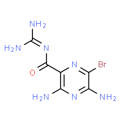 ChemSpider 2D Image | 3,5-Diamino-6-bromo-N-(diaminomethylene)-2-pyrazinecarboxamide | C6H8BrN7O