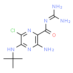 ChemSpider 2D Image | 3-Amino-6-chloro-N-(diaminomethylene)-5-[(2-methyl-2-propanyl)amino]-2-pyrazinecarboxamide | C10H16ClN7O