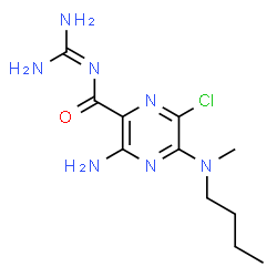 ChemSpider 2D Image | 3-Amino-N-(aminoiminomethyl)-5-(butylmethylamino)-6-chloro-2-pyrazinecarboxamide | C11H18ClN7O