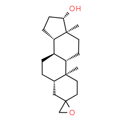 ChemSpider 2D Image | Spiro(5alpha-androstane-3,2'-oxiran)-17beta-ol | C20H32O2