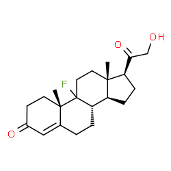 ChemSpider 2D Image | (9xi)-9-Fluoro-21-hydroxypregn-4-ene-3,20-dione | C21H29FO3