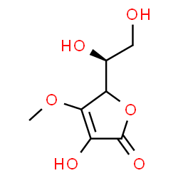 ChemSpider 2D Image | 5-[(1S)-1,2-Dihydroxyethyl]-3-hydroxy-4-methoxy-2(5H)-furanone | C7H10O6