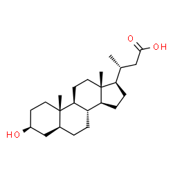 ChemSpider 2D Image | (3R)-3-[(3S,5S,8R,9S,10S,13R,14S,17R)-3-Hydroxy-10,13-dimethylhexadecahydro-1H-cyclopenta[a]phenanthren-17-yl]butanoic acid | C23H38O3