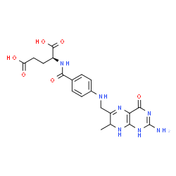 ChemSpider 2D Image | N-(4-{[(2-Amino-7-methyl-4-oxo-1,4,7,8-tetrahydro-6-pteridinyl)methyl]amino}benzoyl)-L-glutamic acid | C20H23N7O6