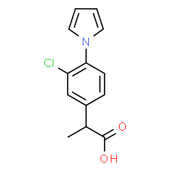 ChemSpider 2D Image | 2-[3-Chloro-4-(1H-pyrrol-1-yl)phenyl]propanoic acid | C13H12ClNO2